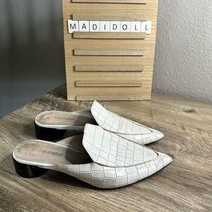 Jeffrey Campbell White Novit Pointed Toe Mules Size 7